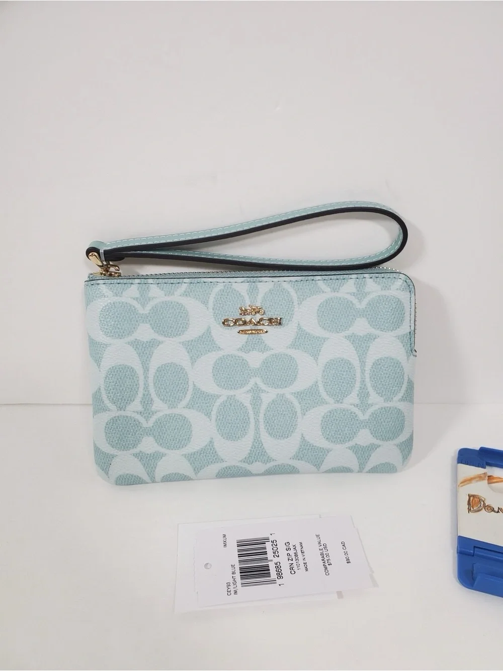 Coach Corner Zip Wristlet NWT
